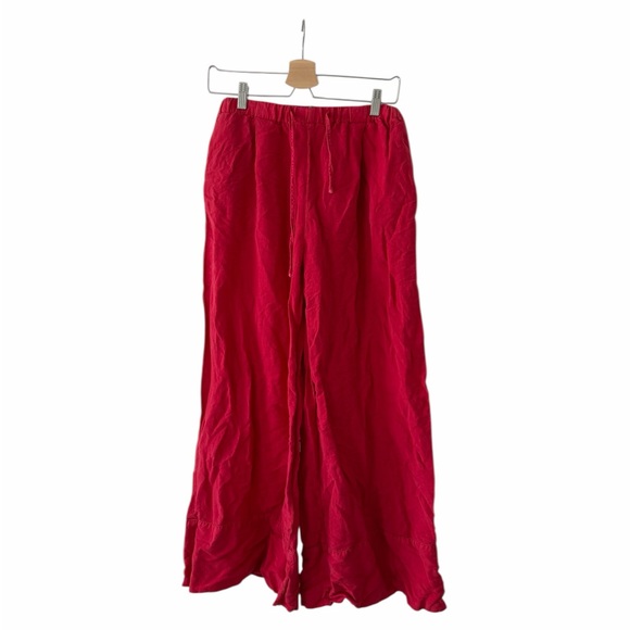 Young Fabulous & Broke Pants - Young Fabulous & Broke Red Wide Leg Drawstring Pants Size S